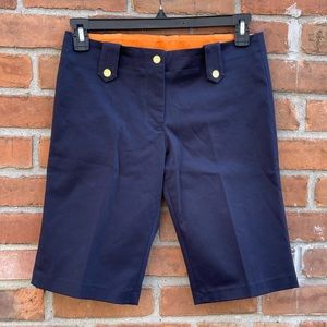 Tory Burch Navy Blue Bermuda Short